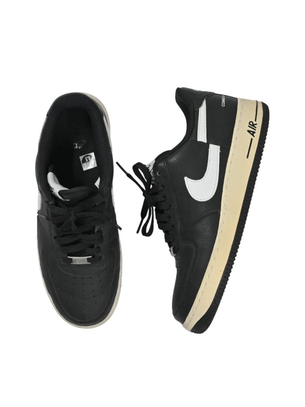 Nike x Comme des Garcons Air Force 1 Low Supreme Sneakers AR7623-001 in Black/Wh
